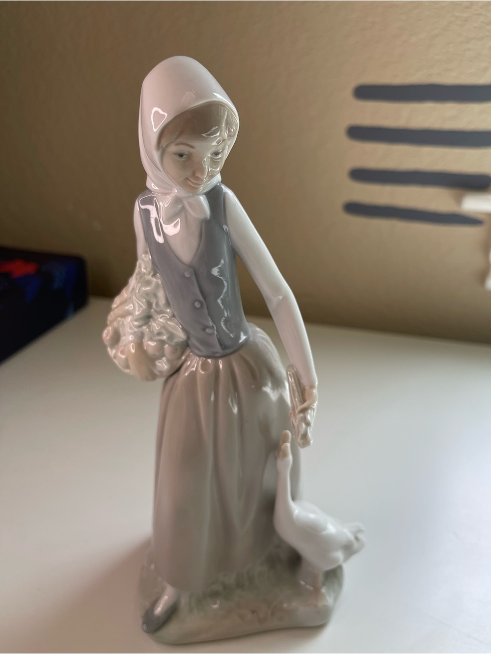 NAO by Lladro Porcelain Figurine of Girl with Goose